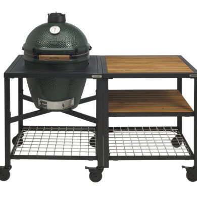 Big Green Egg Medium & Frame +Expansion Frame+wood+wood+grid