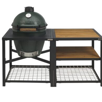 Big Green Egg Large & Expansion Frame +wood+wood+grid