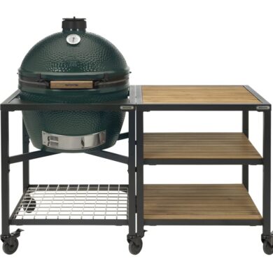 |Big Green Egg EGG Frame XL zonder wielen Modular Workspace|Big Green Egg Acacia Wood Insert Modular Workspace|Big Green Egg Wielen Uitrusting 2 stuks|Big Green Egg Expansion Frame Excl Casters