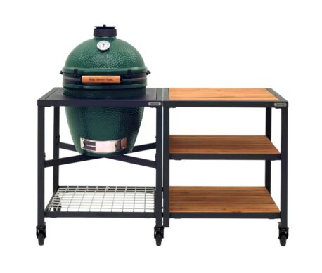 Big Green Egg Medium & Expansion Frame+wood+wood+wood