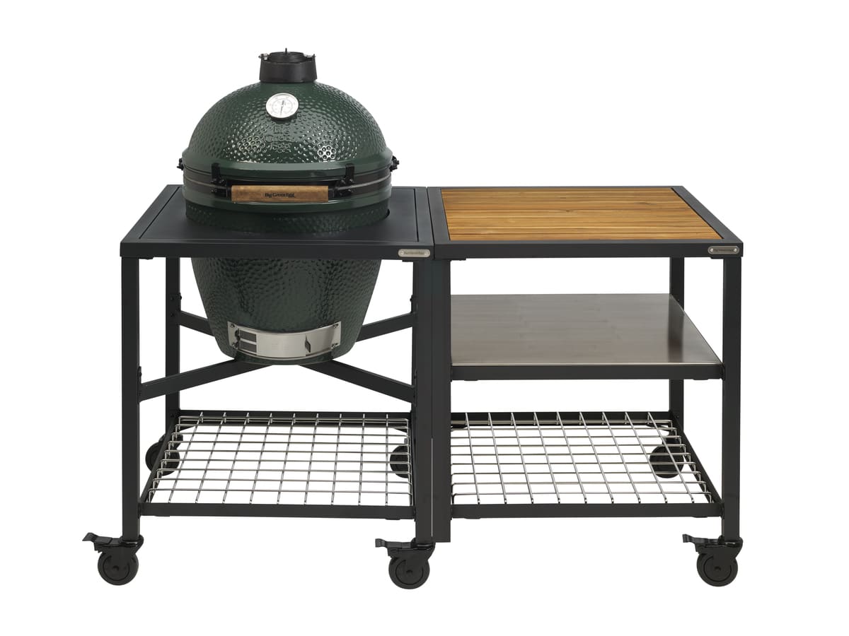 Big Green Egg Large & Expansion Frame SS+Wood+Grid